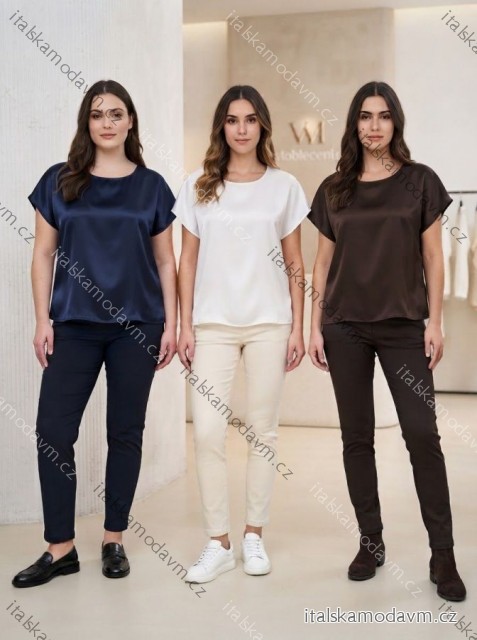 Tunika/blúzka krátký rukáv dámska SALMA(S/M/L ONE SIZE) TALIANSKA MODA IM326020/DUR S/M/L biela