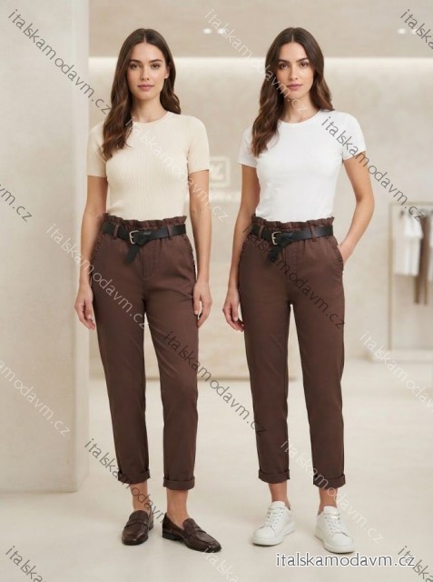 Nohavice elegantné s opaskom dámske (XS/S/M ONE SIZE) TALIANSKA MÓDA IMD25038/DUR