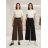 Nohavice elegantné oversize dlhé so širokou nohavicou s opaskom dámske (S/M/L ONE SIZE) TALIANSKA MODA IM3262969/DUR S/M/L béžová