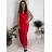 Šaty letné bez rukávu dámske  (S/M/L ONE SIZE) TALIANSKA MÓDA IM7250222/DR červená S/M/L