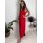 Šaty letné bez rukávu dámske  (S/M/L ONE SIZE) TALIANSKA MÓDA IM7250222/DR červená S/M/L