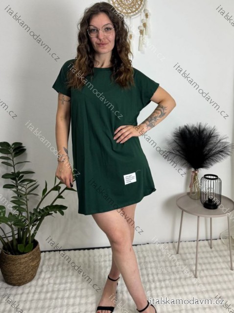 Šaty krátke letné krátky rukáv dámske (XS/S/M ONE SIZE) TALIANSKA MÓDA IMD25051/DR