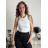 Top croptop na ramínka dámský (XS/S/M ONE SIZE) ITALSKÁ MÓDA IMPLP2620270040/DR biela XS/S/M