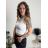 Top croptop na ramínka dámský (XS/S/M ONE SIZE) ITALSKÁ MÓDA IMPLP2620270040/DR biela XS/S/M