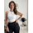 Top croptop na ramínka dámský (XS/S/M ONE SIZE) ITALSKÁ MÓDA IMPLP2620270040/DR biela XS/S/M