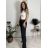 Nohavice dlhé elegantné dámske (S/M/L ONE SIZE) TALIANSKA MÓDA IMSM26004/DR čierna S/M/L