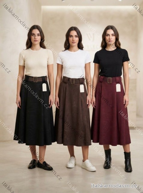 Sukně dlouhá s páskem dámská (S/M/L ONE SIZE) ITALSKÁ MÓDA IMPLU26955218090/DUR S/M/L bílá