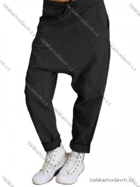 Tepláky baggy dlouhé dámské (S/L ONE SIZE) ITALSKÁ MÓDA IMD21549/DR černá S/M/L