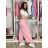 Kalhoty dlouhé elegantní dámské JITKA (S/M/L ONE SIZE) ITALSKÁ MÓDA IM426070/DU S/M/L středně modrá