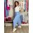 Kalhoty dlouhé elegantní dámské JITKA (S/M/L ONE SIZE) ITALSKÁ MÓDA IM426070/DU S/M/L středně modrá