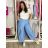Kalhoty dlouhé elegantní dámské JITKA (S/M/L ONE SIZE) ITALSKÁ MÓDA IM426070/DU S/M/L středně modrá