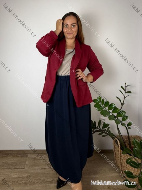 Sako elegantný dlhý rukáv dámske nadrozmer BONA (48/50/52 ONE SIZE) TALIANSKA MÓDA IMD26076/DUR
