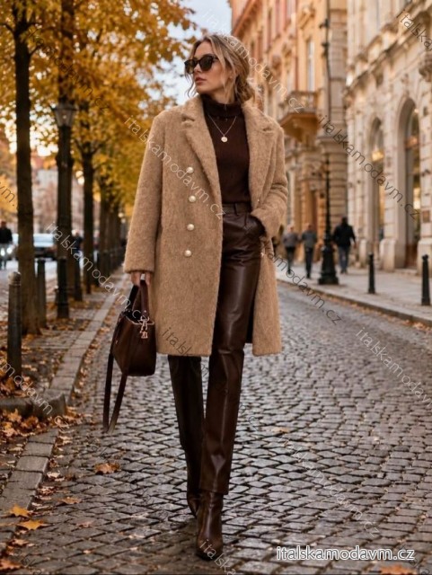 Kabát teplý dlhý rukáv dámsky (S/M/L ONE SIZE) TALIANSKA MÓDA IMD26133