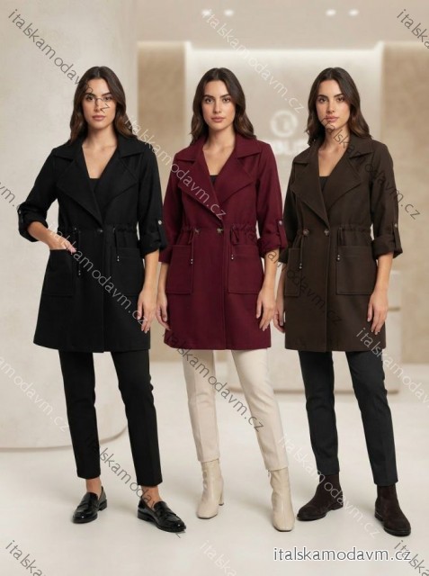 Kabát na stáhnutí dlouhý rukáv dámský (S/M/L ONE SIZE) ITALSKÁ MÓDA IMWDY26001