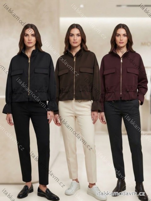 Bunda na zip dlouhý rukáv dámská (S/M/L ONE SIZE) ITALSKÁ MÓDA IMC261003