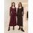 Šaty s páskemdlouhý rukáv dámske (S/M/L ONE SIZE) TALIANSKA MÓDA IMSM26720/DUR S/M/L vínová