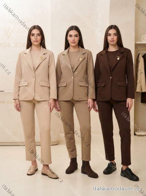 Súprava kostým elegantné sako a nohavice dámska (S/M/L) TALIANSKA MÓDA IMWHI260015/DUR