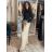Nohavice elegantné s opaskom dámske (S/M/L ONE SIZE) TALIANSKA MÓDA IMC26012/DR béžová S/M/L