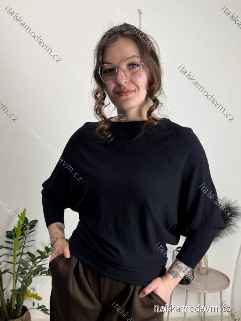Sveter slabý úpletový dlhý netopýří rukáv dámsky (S/M ONE SIZE) TALIANSKA MóDA IM723GALA
