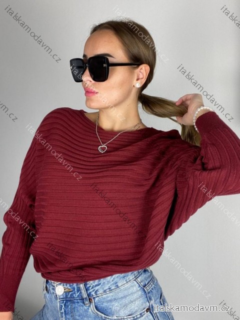 Sveter slabý úpletový dlhý netopýří rukáv dámsky (S/M/L ONE SIZE) TALIANSKA MóDA IM725MELANIE