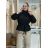 Kabátek oversize s páskem dlouhý rukáv dámský (M/L ONE SIZE) ITALSKÁ MÓDA IMD261002/DUR M/L Černá