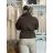 Kabátek oversize s páskem dlouhý rukáv dámský (M/L ONE SIZE) ITALSKÁ MÓDA IMD261002/DUR M/L hnědá