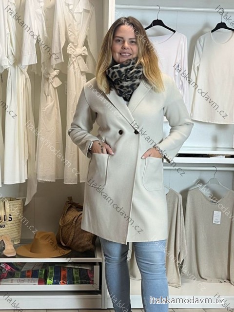 Kabát na knoflíky dlhý rukáv dámske (S/M/L ONE SIZE) TALIANSKA MÓDA IMPFD264523/DUR
