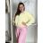 Bunda oversize dlouhý rukáv dámská KAILA (S/M/L/XL ONE SIZE) ITALSKÁ MÓDA IMC26081/DUR žlutá S/M/L