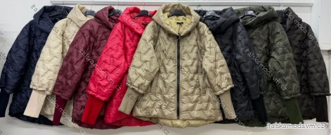 Bunda slabá šusťáková dlouhý rukáv dámská nadrozměr (48/50/52 ONE SIZE) ITALSKÁ MÓDA IM426346