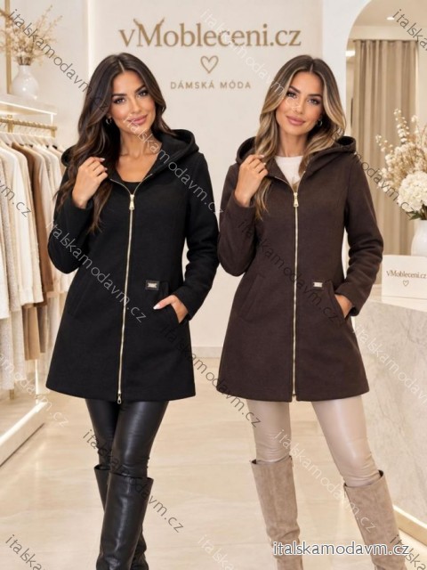 Kabát na zips dlhý rukáv dámsky (S-XL) TALIANSKA MÓDA IMWKH266765/DU