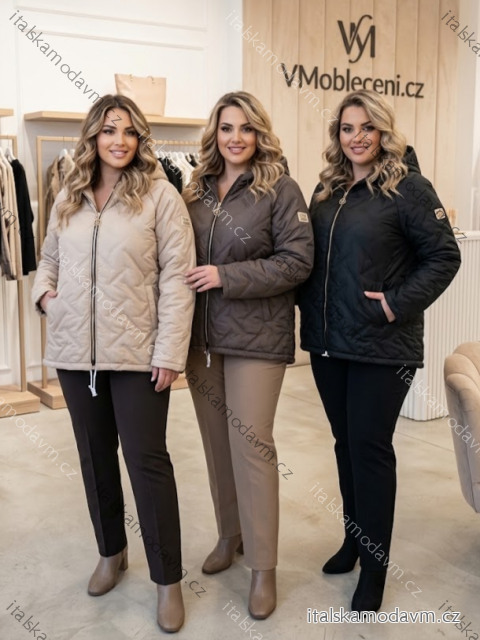 Bunda na zip s kapucňou dlhý rukáv dámska nadrozměr (42/44/46 ONE SIZE) TALIANSKA MÓDA IMSM268992
