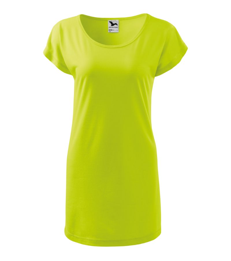 Šaty krátký rukáv dámské nadrozměr LOVE (XS-2XL) ADR26123/DUR 2XL zelená neon