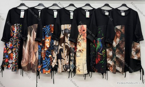 Šaty voľnočasové 3/4 dlhý rukáv dámske nadrozmer (54/56/58 ONE SIZE) TALIANSKA MÓDA IM426376
