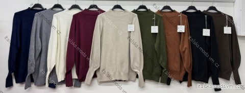 Svetr teplý dlouhý rukáv dámský nadrozměr (46/48/50 ONE SIZE) ITALSKÁ MÓDA IM426383