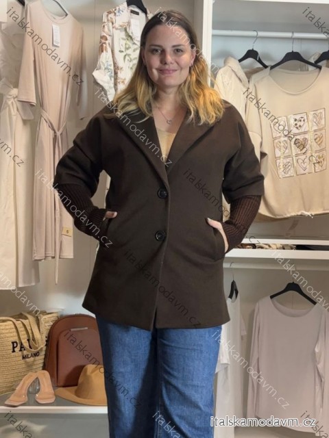 Kabát dlhý rukáv dámsky (S/M/L ONE SIZE) TALIANSKA MÓDA IMWKH26010/DUR