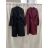 Kabát na knoflík dlhý rukáv dámsky (S/M/L ONE SIZE) TALIANSKA MÓDA IMWTM26012/DUR S/M/L vínová